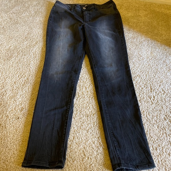 American Eagle Jeans Black Womens Size 12 Regular Hi-Rise Jeggings Super Stretch - Picture 1 of 11